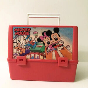Vintage Thermos Brand Red Mickey Mouse Lunchbox  Only Minnie Donald Duck Pluto